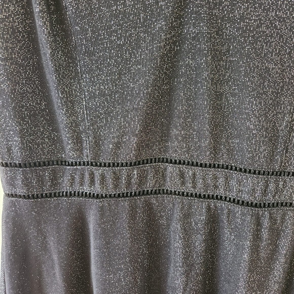 Sanctuary Dress Metallic Sparkle A-Line Sweater Dress Black Silver Medium - Picture 5 of 7